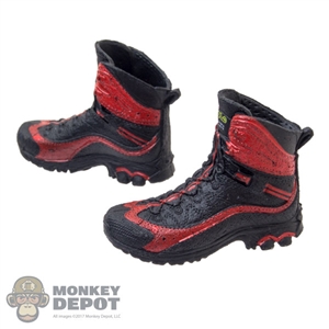 Boots: Fire Girl Female Red & Black Molded Boots