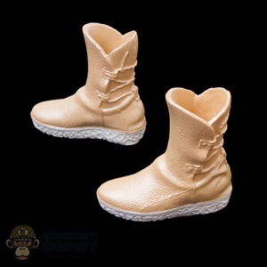 Boots: Fire Girl Tan Female Molded Boots