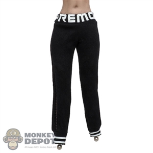 Pants: Fire Girl Female White & Black Sweatpants