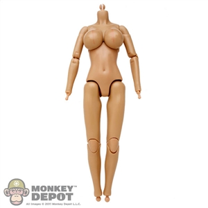 Figure: Flirty Girl Nude Base Body w/Wrist & Ankle Pegs (No head, hands or feet)