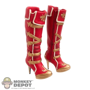 Boots: Flirty Girl RedKnee High Boots (Ankle Pegs Not Included)