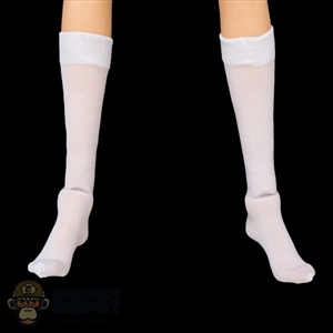 Socks: Flirty Girl Female White Knee High Socks