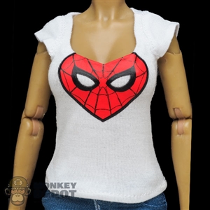 Shirt: Flirty Girl White Spider-Man T-Shirt