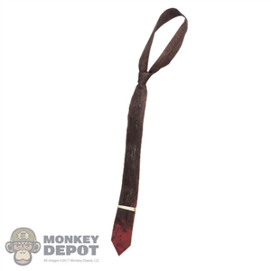 Tie: Flagset Mens Brown Stained Tie w/Tie Clip