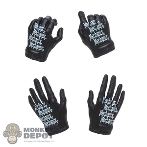 Hands: Flagset Female Black Molded Gloved Hand Set