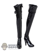 Boots: Flagset Female Thigh-High Pleather Boots w/Ankle Pegs