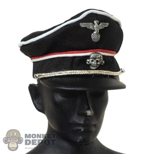 Hat: Flagset Female Black WWII German Visor Cap