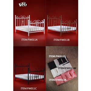 Furniture: Feel Wo Toys Metal Bed w/Mattress (FW-011)