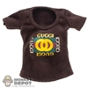 Shirt: GD Toys Female Brown Suede-Like GG T-Shirt