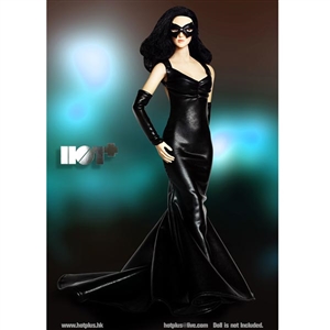 Clothing Set: Hot Plus Shimmering Evening Dress In Black (HP-021)