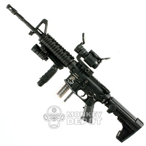 Rifle: Hot Toys M4A1 Black w/M93 Stock, Sim Mag, Aimpoint