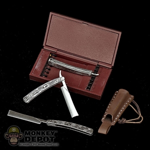 Tool: Hot Toys Straight Razor Set w/Case, Sheath