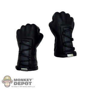 Hands: Hot Toys Gloved Fist Black (No Wrist pegs)