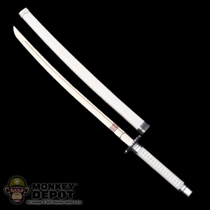 Sword: Hot Toys Short Katana Sword w/White Sheath (Metal)