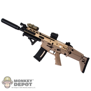 Rifle: Hot Toys SCAR L w/Sight, Grip, Silencer