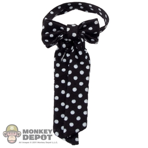 Tie: Hot Toys Black Tie w/White Polka Dot Pattern