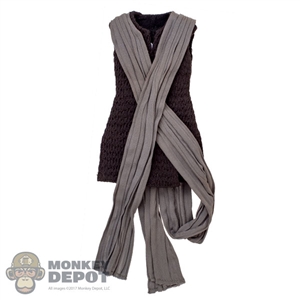 Top: Hot Toys Female Brown Sleeveless Top w/Scarf