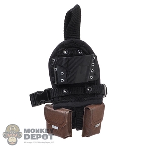 Holster: Hot Toys Black Drop-Leg Pistol Holster w/Pouches (Right)