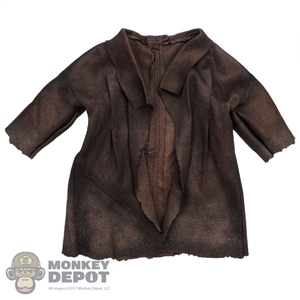 Coat: Hot Toys Mens Brown Leather-Like Coat