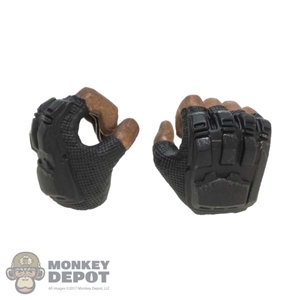 Hands: Hot Toys Mens Molded Fingerless Gloved Hands (Holding Grip)