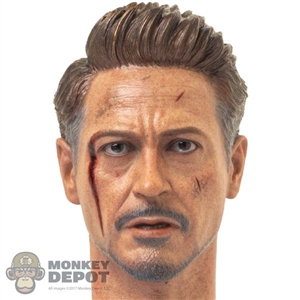 Head: Hot Toys Tony Stark Damaged Head (Endgame)