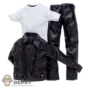 Clothing Set: In House Black Biker Jacket Set (IH-022)