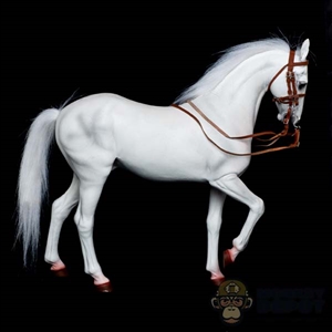 Horse: HY Toys White Horse w/Leather-Like Reins