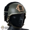 Helmet: King's Toys Mens Green Helmet w/Velcro + Light