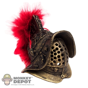 Helmet: Kaustic Plastik Roman Gladiator Helmet w/Feathers (Metal)