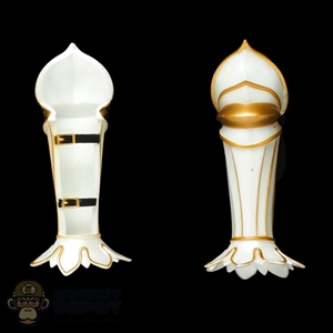 Armor: Lucifer Female White and Gold Forearm Guards