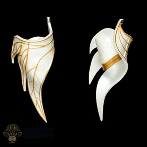 Armor: Lucifer Female White and Gold Upper Arm Guards