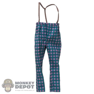 Pants: Mars Toys Mens Plaid Pants w/Suspenders