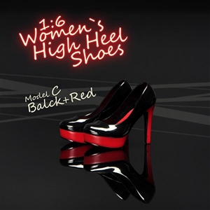 Shoes: Magic Cube Black & Red Women`s High Heel Shoes (MCP-052C)