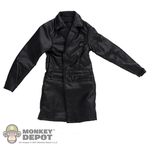 Jacket: Magic Cube Black Leatherlike Trench Coat