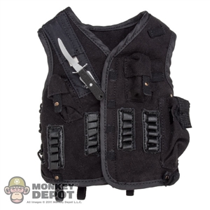 Vest: Magic Cube Black Suede Pigskin Vest w/Knife & Pouches