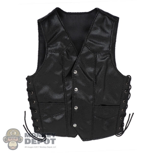 Vest: Magic Cube Mens Black Leatherlike Vest