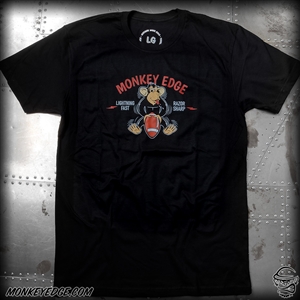 Monkey Edge Shirt: Mens Monkey With a Football - Black