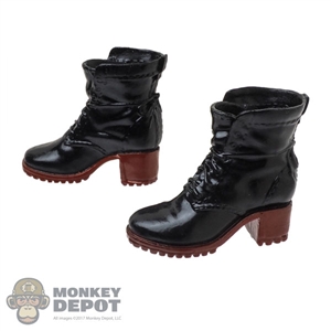 Boots: ManModel Female Black & Red Molded Boots