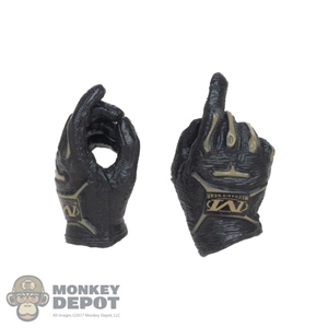 Hands: Mini Times Mens Black Molded Tactical Gloved Hands