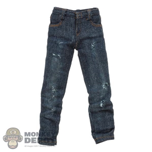 Pants: Mini Times Mens Blue Jeans (Worn Look)