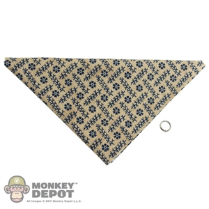 Scarf: Newline Miniatures Bandana w/ Metal Ring (Blue/Tan)