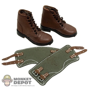 Boots Newline Miniatures German WWII Short Brown Cloth Gaiters