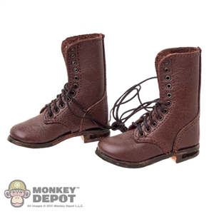 Boots: Newline Miniatures Fallschirmjager Front Lacing Brown