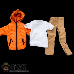 Clothing Set: Crazy Owner Orange Down Jacket Set For Muscle Body (COF-033AMO)