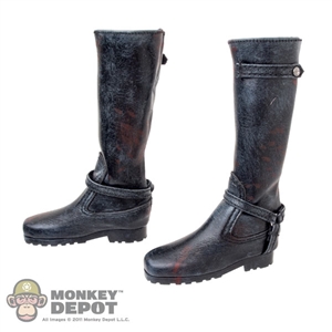 Boots: TBLeague Black Leatherlike Boots w/Weathering & Blood