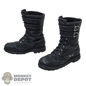 Boots: TBLeague Male Molded Black Weathered Boots