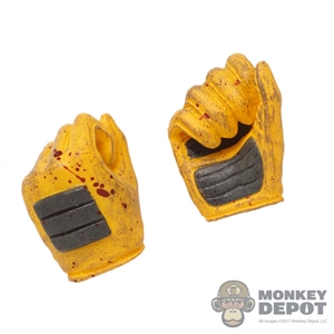 Hands: TBLeague Female Blood Splattered Yellow Molded Gloved Hands (Holding)