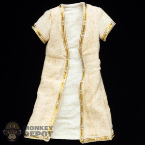 Robe: TBLeague Mens Long White + Gold Weathered Robe
