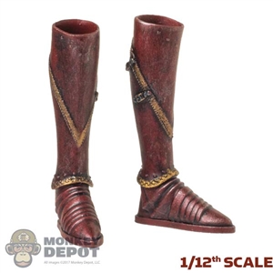 Boots: TBLeague 1/12th Molded Female Crimson Boots w/Leg Armor