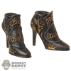 Boots: TBLeague Female Molded Dark Bronzed High-Heeled Boots